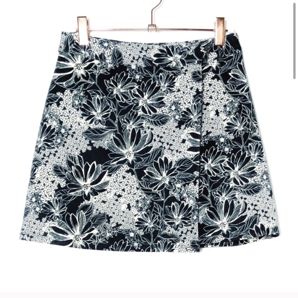 Floral Wrap Mini Skirt